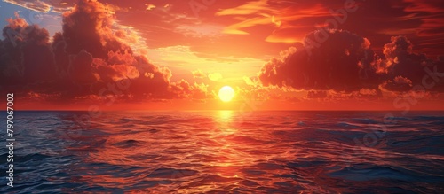 Majestic Sunset Over Ocean