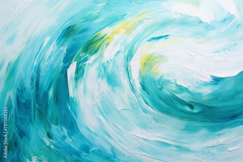 Abstract Blue Swirl Painting