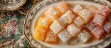 Turkish Delight on Ornate Asian Plate