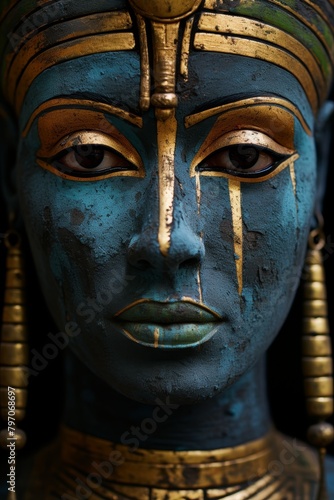 Close-up of an Ancient Egyptian Queen Statue