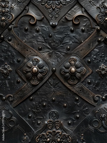 Ornate vintage metal door detail