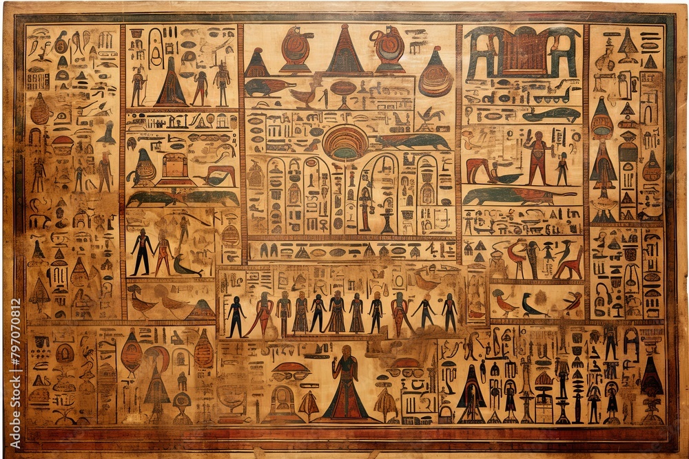 Ancient Egyptian Hieroglyph Gradients Antique Manuscript Preservation Flyer - Digitized Mysteries