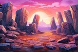Ancient Rune Stone Gradients: Stunning Rune Landscape in Computer Game Graphics