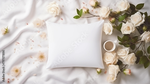 empty  Decorative pillowcases background for mothers day, wedding  photo