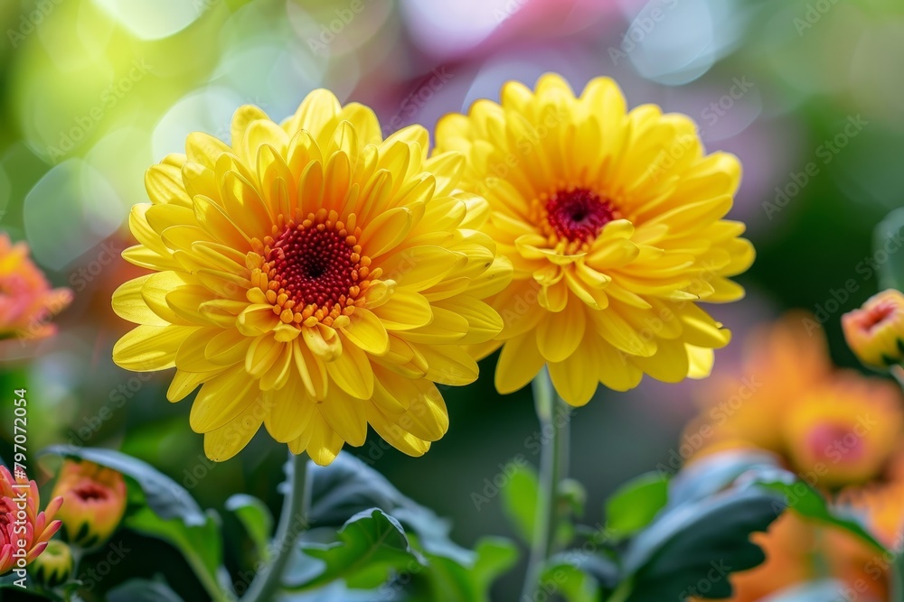 Vibrant Yellow Gerbera Daisies in Full Bloom Vibrant Yellow Gerbera Daisies in Full Bloom