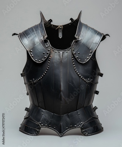Medieval armor breastplate on a neutral background photo