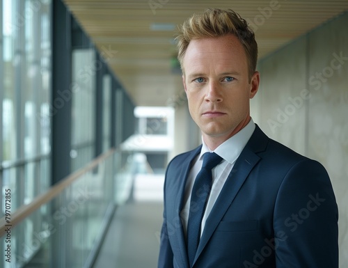 Confident businessman in a modern office