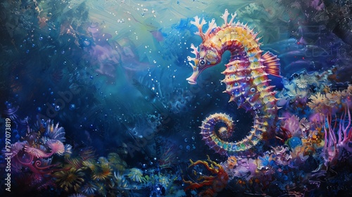 Aquatic ballet of tiny seahorses, a breathtaking symphony of nature's artistry.
