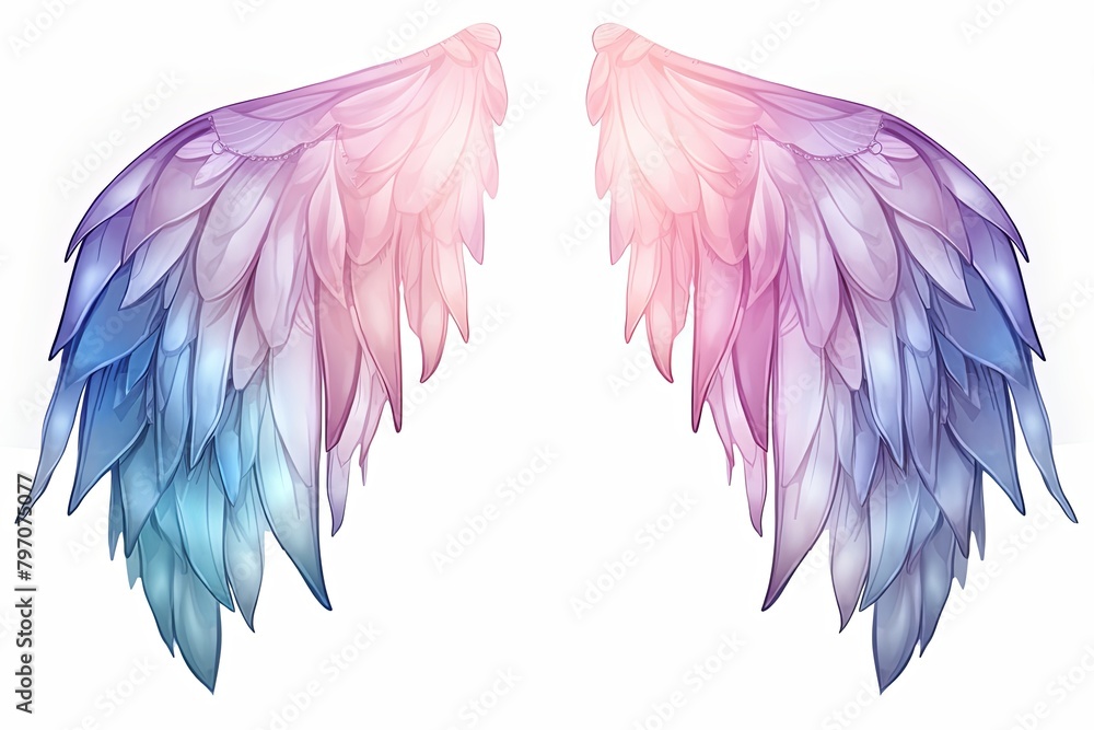 Obraz premium Ethereal Fairy Wing Gradients Fashion Banner: Whimsical Wing Theme Delights
