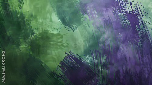 A green and purple grunge background texture with large brush strokes  © Oleksandr