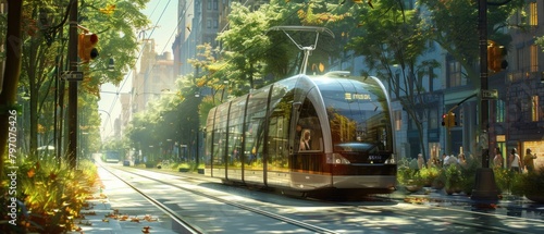 Describe a future where communities prioritize public transportation and invest in efficient transit systems.
