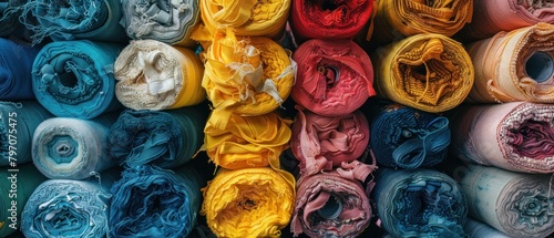 Describe a society where sustainable fashion and ethical consumption are the norm, reducing textile waste. photo