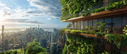 Envision cities adorned with green rooftops and vertical gardens, reducing urban heat islands. #797075665