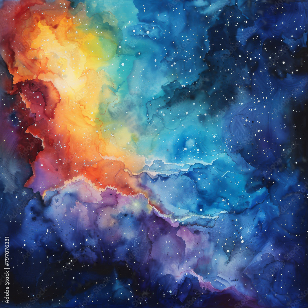 Cosmic Watercolor Dreams Enchanting Space Galaxies Cosmic Watercolor Dreams Enchanting Space Galaxies