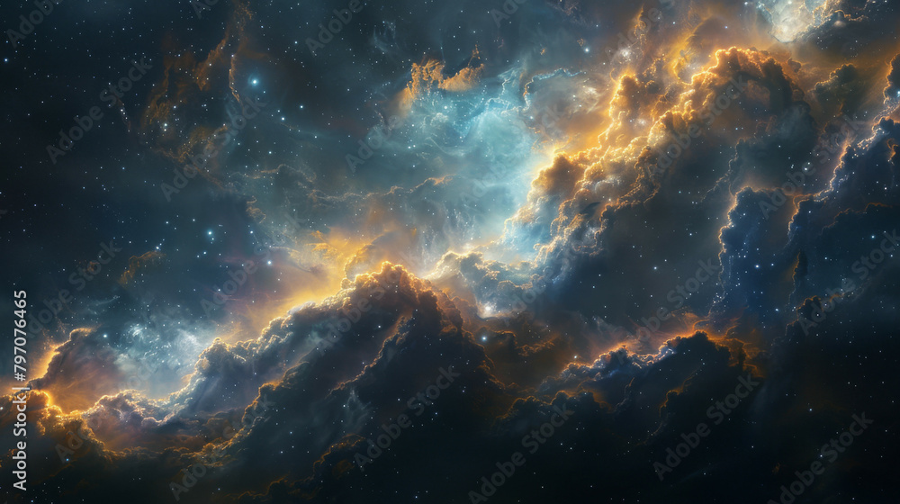 Fototapeta premium Ethereal Cinematic Cosmos Unveiling Sophisticated Universes