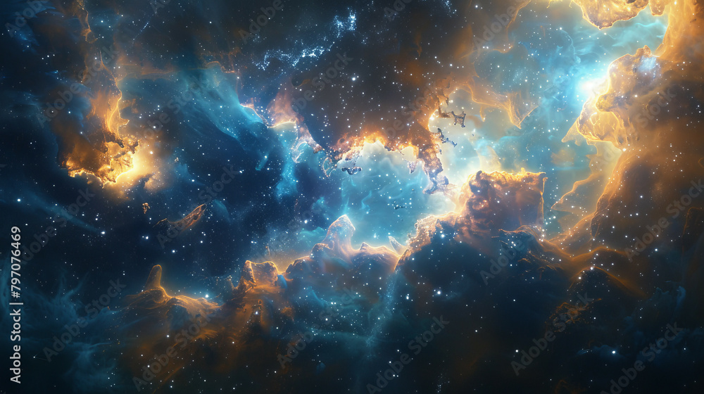 Fototapeta premium Ethereal Cinematic Cosmos Unveiling Sophisticated Universes