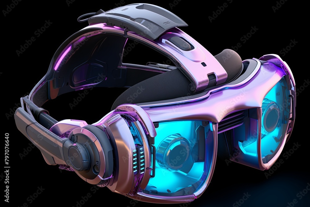 Fototapeta premium Futuristic Circuit Board Gradients VR Headset Design � Digital Circuit Vision