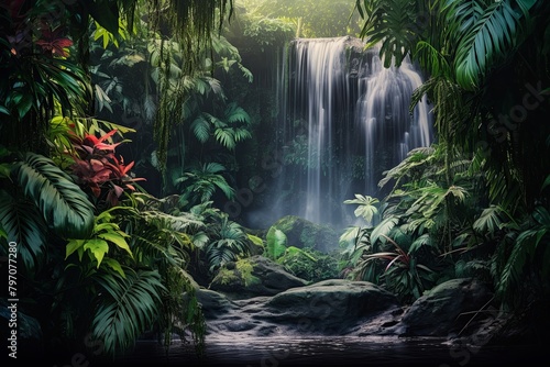Hidden Jungle Waterfall Gradients - Nature Photography Workshop Poster