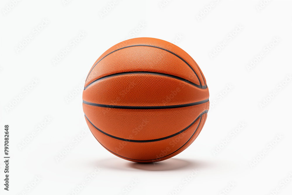 Basketball ball on white background. Basketball related topics. Basketball game. Basketball league. NBA. Image for graphic designer.