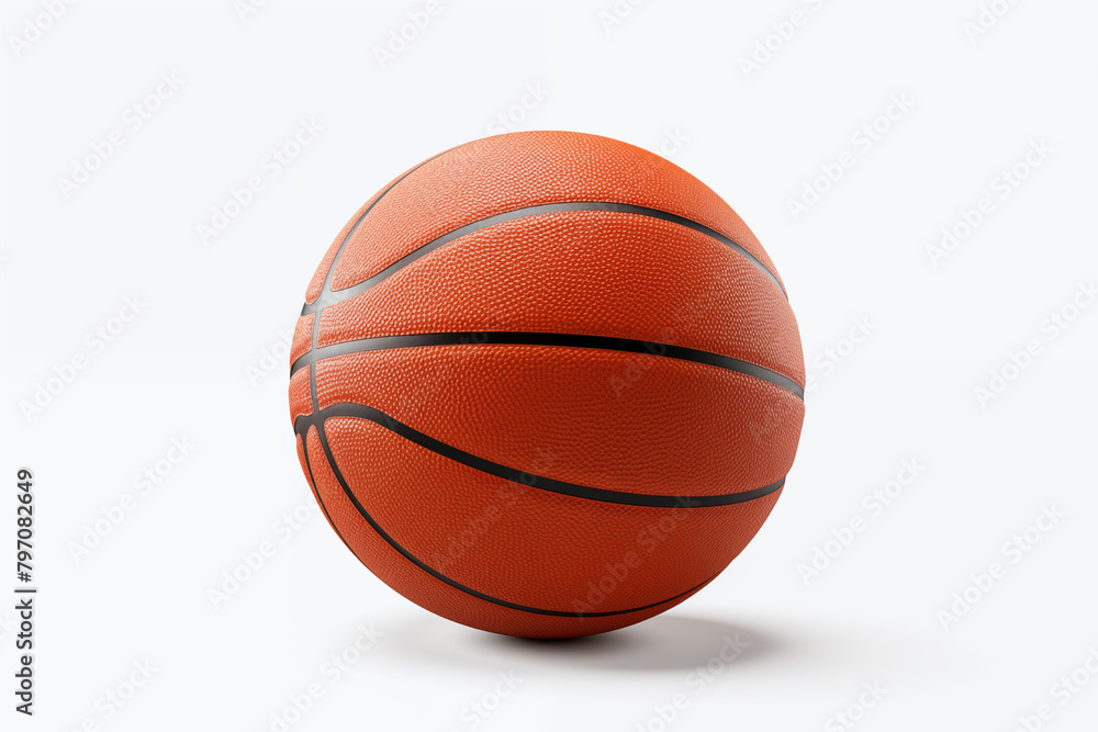 Basketball ball on white background. Basketball related topics. Basketball game. Basketball league. NBA. Image for graphic designer.