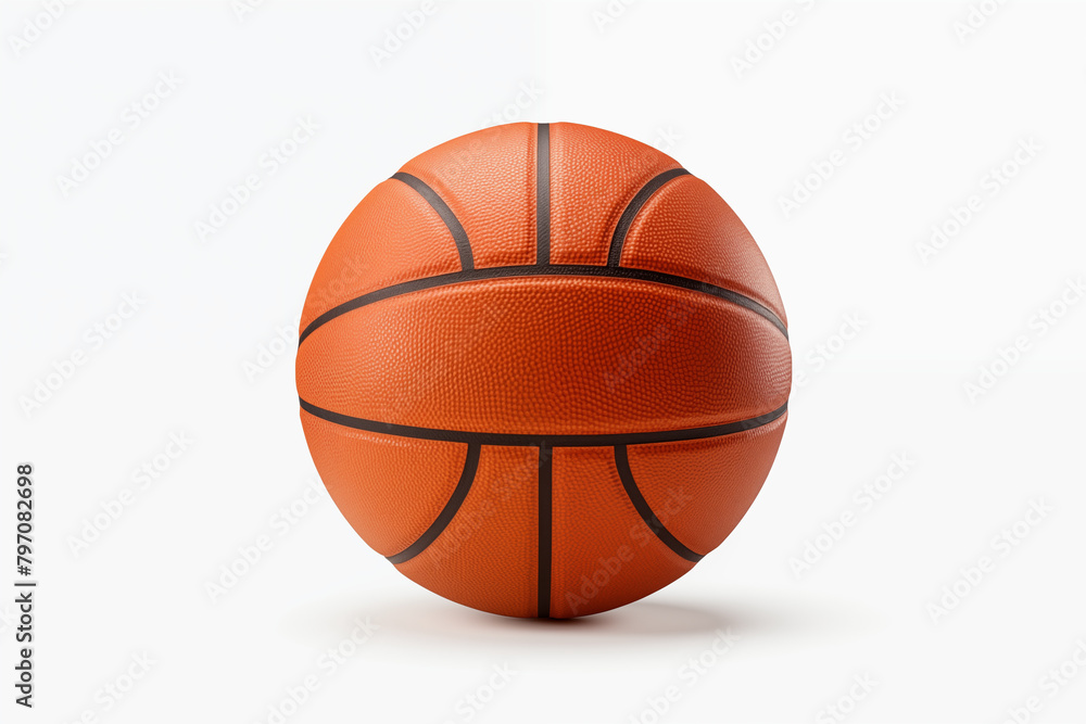 Basketball ball on white background. Basketball related topics. Basketball game. Basketball league. NBA. Image for graphic designer.