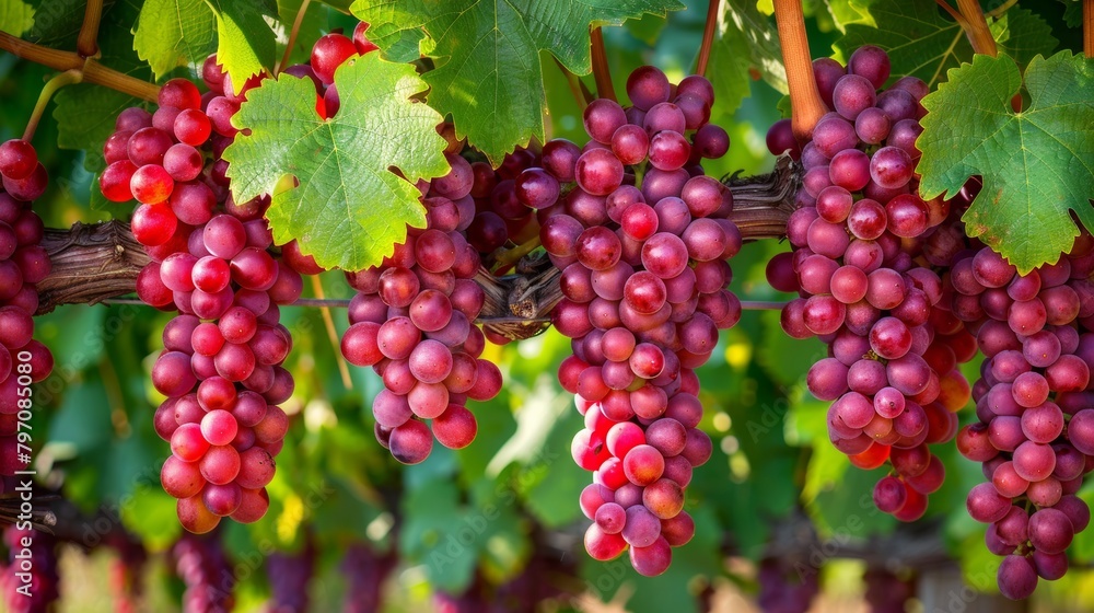 Ripe vineyard grapes ready for harvest