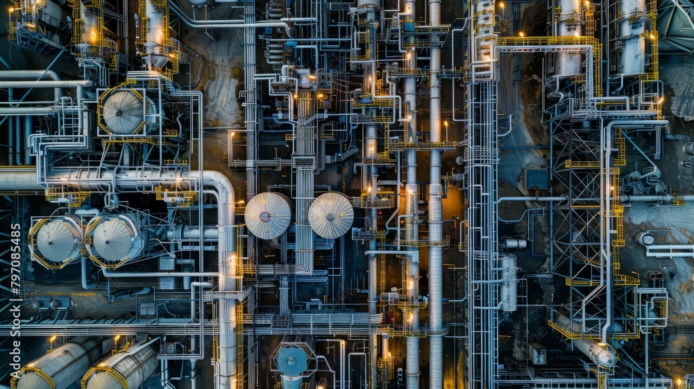Refinery Plant Operations from Above, Engineering Precision