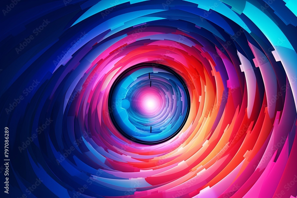 Fototapeta premium Time-Warped Vortex Gradients AI-Powered Gadget Ad Banner Explosion in Digital Universe