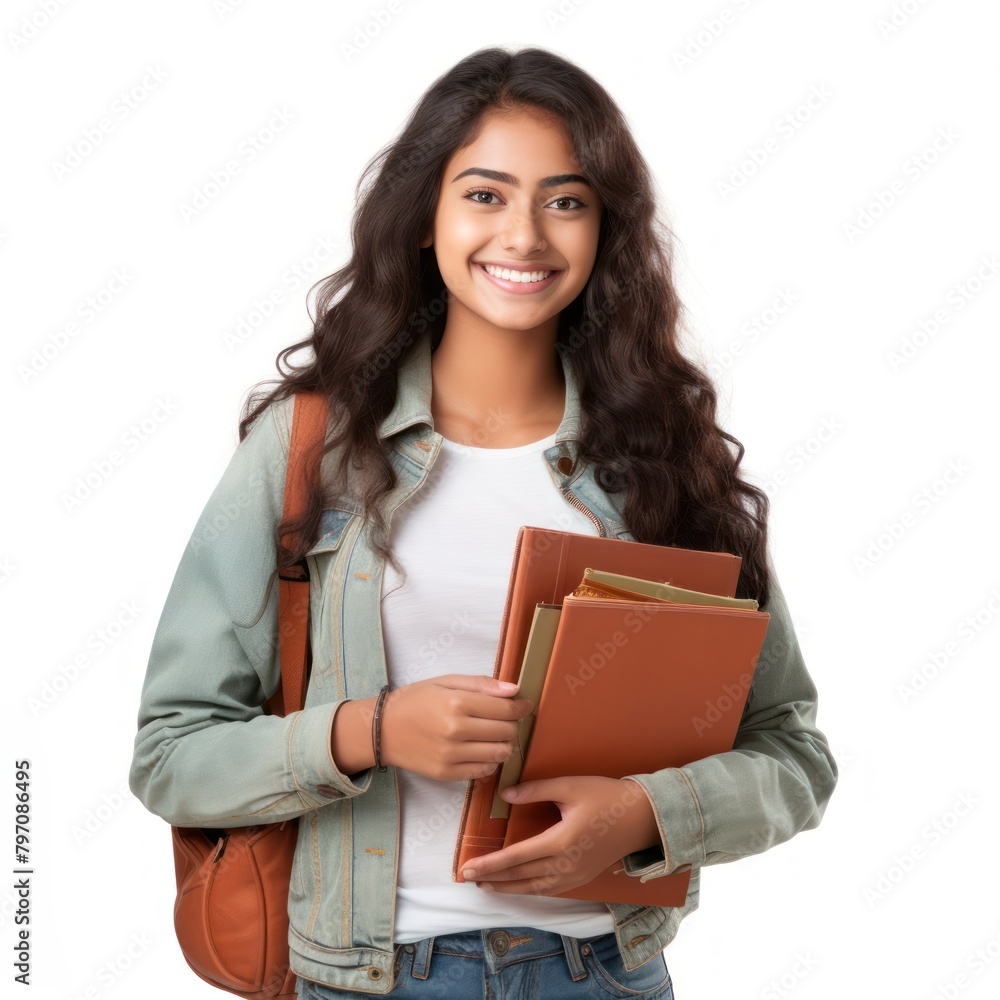 Young indian girl student smile standing. Young indian girl student smile standing.