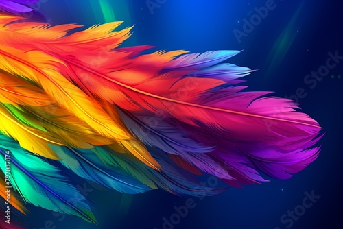 Vibrant Parrot Feather Gradients: Bird-Themed Mobile Game Background