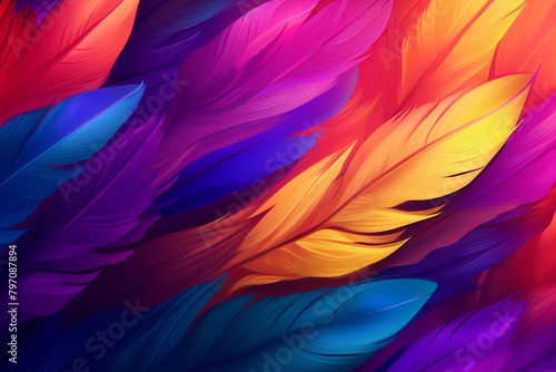 Vibrant Parrot Feather Gradients - Bird-Themed Mobile Game Background
