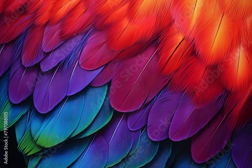 Vibrant Parrot Feather Gradients Birdwatcher's Journal Cover Illustration