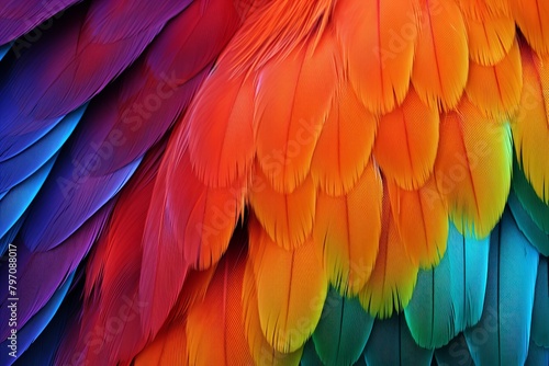Vibrant Parrot Feather Gradients - Birdwatching Guide Brochure © Michael