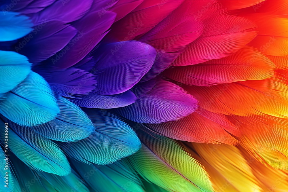 Vibrant Parrot Feather Gradients: Tropical Resort Paradise Advertisement Vibrant Parrot Feather Gradients: Tropical Resort Paradise Advertisement