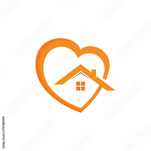 love home, home care, logo simple icon illustration