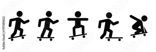 Set of Speed Skating Icon collection. Skate icon, vector illustration.