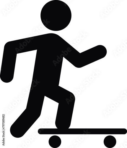 Cuadro en lienzo Set of Speed Skating Icon collection