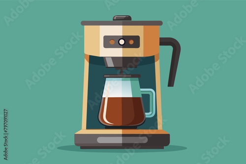 A coffee maker with a modern design that brews delicious coffee at the touch  button.
