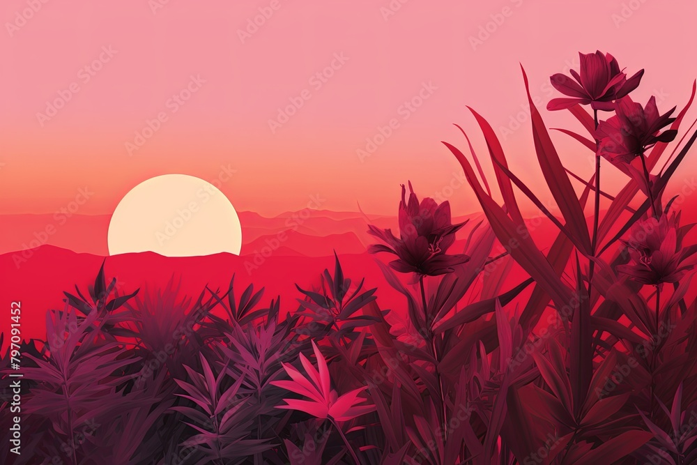 Wild Safari Sunset Gradients: Tropical Plant Nursery Branding Spectacular