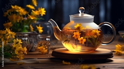 A Steamy Tea Pot on a Table