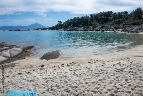 Sithonia coastline near Orange Beach, Chalkidiki, Greece photo