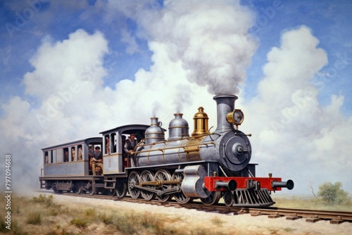 Train locomotive painting vehicle.