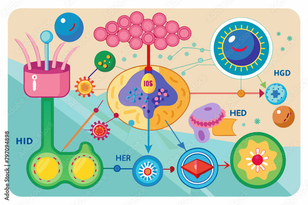 A diagram explaining the mechanism of hormone action, including binding to receptors on target cells and intracellular signaling pathways A diagram explaining the mechanism of hormone action, including binding to receptors on target cells and intracellular signaling pathways