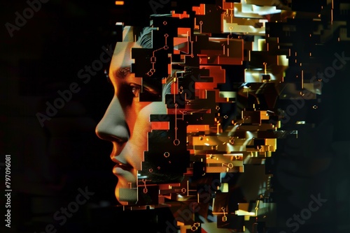 Abstract technological portrait