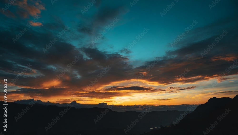 blue and orange sky at sunset