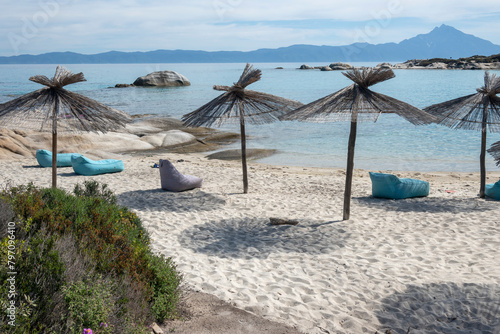 Sithonia coastline near Orange Beach, Chalkidiki, Greece photo