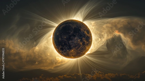 A photo of the moon eclipsed by a cloud, AI