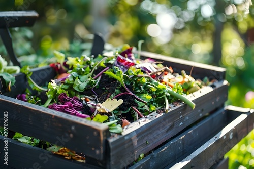 Backyard Composting: Sustainable Gardening through Individual Food Scraps Management. Concept Sustainable Gardening, Composting Benefits, Backyard Composting, Organic Gardening, Food Waste Management