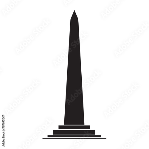 Obelisk in cartoon, doodle style . Image for t-shirt, web, mobile apps and ui. Isolated 2d vector illustration in logo, icon, sketch style, Eps 10, black and white. AI Generative