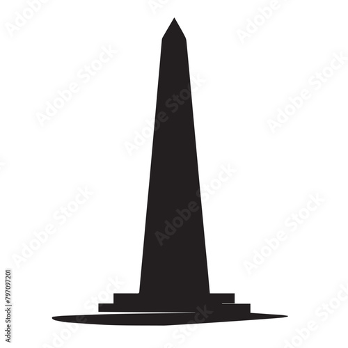 Obelisk in cartoon, doodle style . Image for t-shirt, web, mobile apps and ui. Isolated 2d vector illustration in logo, icon, sketch style, Eps 10, black and white. AI Generative